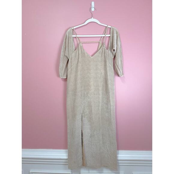 Michelle Mason Sand Cold Shoulder Printed Maxi Dress Size 2/XS - Picture 1 of 8